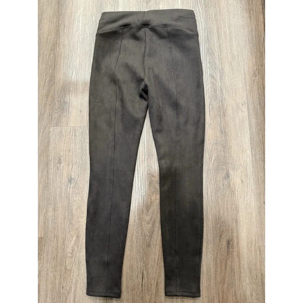 SPANX Faux Suede Leggings shapewear chocolate brown‎ pull on Medium